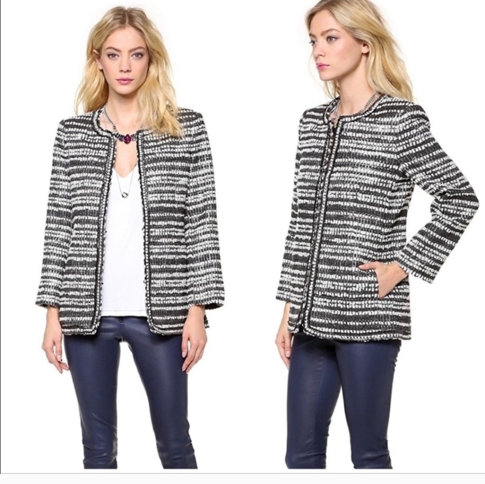 Alice And Olivia Women's Black and White Tweed Jacket Size XS NWT